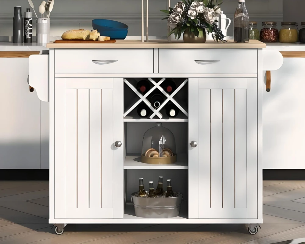 kitchen storage cart with drawers