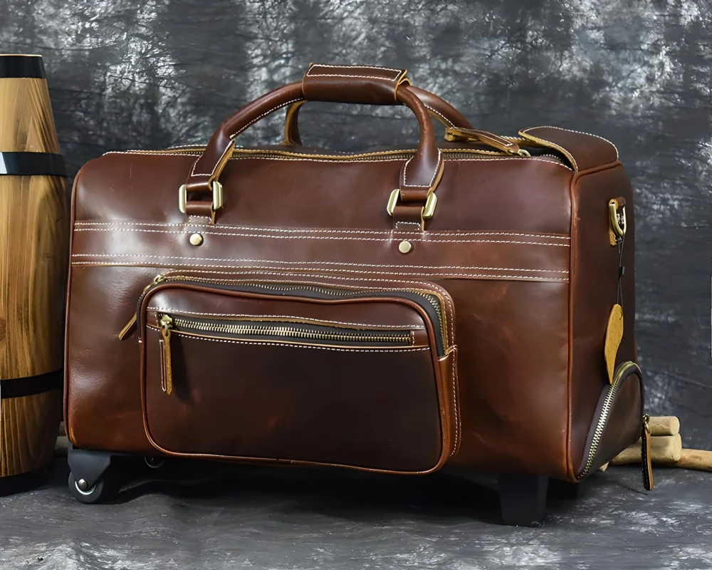 leather mens carry on bag